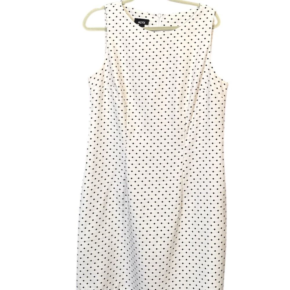 Alyx White and Black Polka Dot Midi Dress